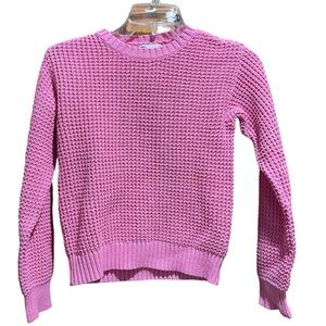Epic Threads Girls Medium Solid Pink Waffle Knit Sweater Long Sleeves